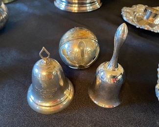 $10- LOT 64 - 3 bells, silver plate. "Christmas 1989", "Christmas 1996", third not engraved. 