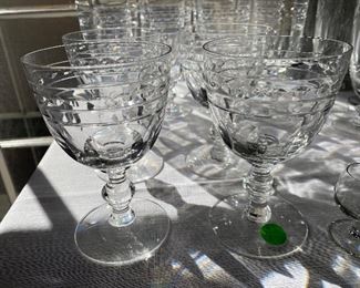 $24 - LOT 77 - 4 crystal water/wine glasses 5.5"H