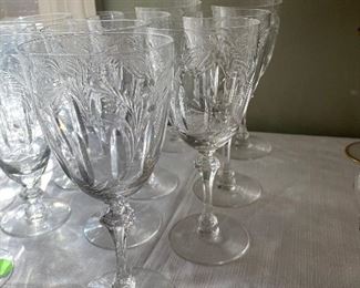 $55 - LOT 78-7 crystal water glasses 7.25"H