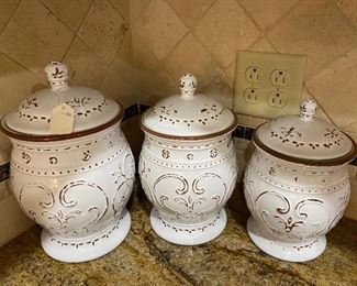 $25 - LOT 91 - Certified International Karidesign set of 3 cannisters 