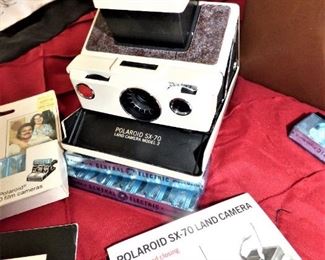 Vintage Polaroid SX-70 Camera with Accessories & Manual