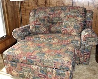Man Cave Chair & Ottoman  (Makes into a twin bed)
