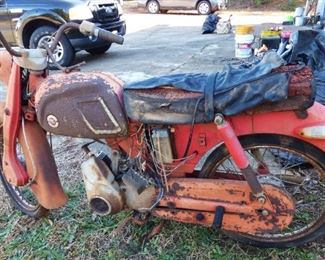 Vintage Rockford Motors, Bridgestone Model,  Motorcycle.  This would be awesome restored ! With Service Manual & Parts List Books