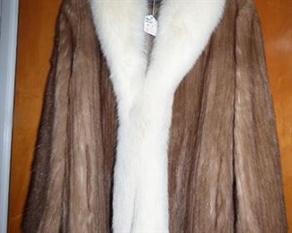 Gorgeous Mink with White Fox Collar Jacket