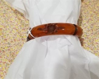 Bakelite bracelet, heavily carved