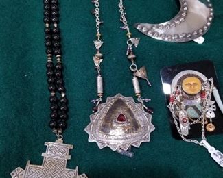 Sterling necklaces and brooches by various artists