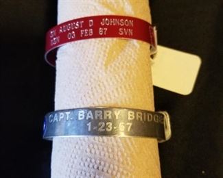Vietnam era bracelets of missing men.