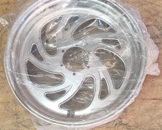 New Billet Aluminum Rear Motorcycle Rim (19.25 in. diameter and 6.15 in. width) New in Bag, removed for pictures
