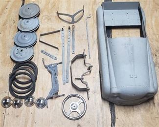 VTG Sears Metal Pedal Car Kit ~ 1950s Era Body ~ Gray Primer Painted ~ missing hardware, trim and instructions ~ Body: 36 x 14 x 10 in. tall