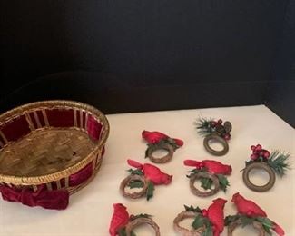 Napkins rings and basket