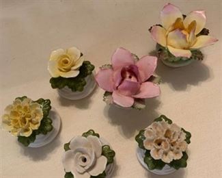Royal Adderly and Aynsley flower salt and pepper shakers