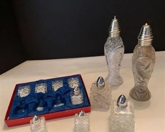 Assorted Crystal salt shakers