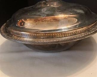Silver plate casserole dish