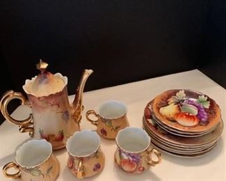 Lefton teapot, cups , bowls and plates