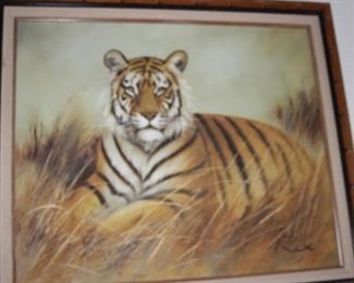 Large tiger artwork. 