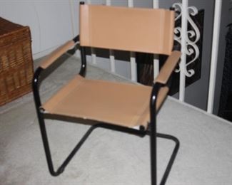 Single metal framed chair.