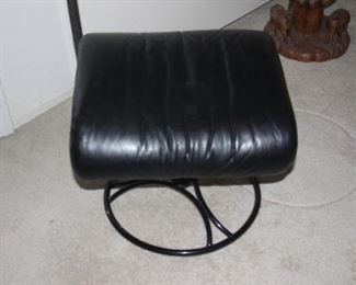 Leather foot stool.