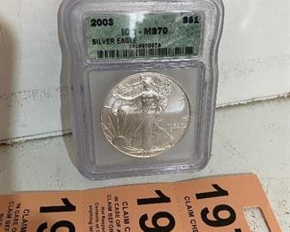 2003 MS70 graded Silver Eagle 