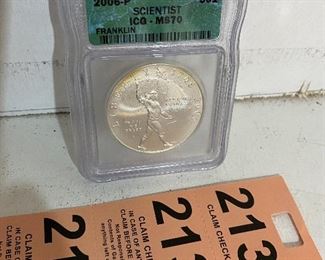 2006 MS70 commemorative silver dollar scientist 