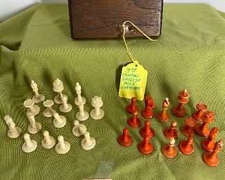 English 19th century bones chess set