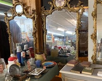 European rococo guilt mirror  37”x66”