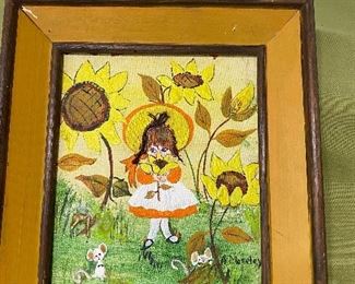 A large collection of Paula Wright, Alice Moseley niece, un-framed art with original Alice Moseley art