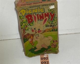 Several early toys in box