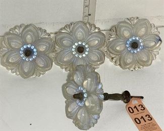 Victorian opalescent curtain tie backs
