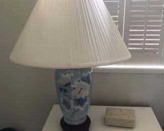 Blue and White Hand painted porcelain lamp