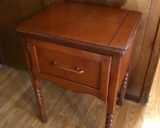 Maple sewing machine cabinet