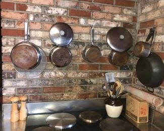 Revere Ware pots and skillets