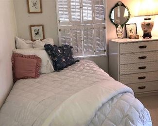 Full size bed and bedding