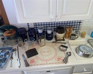 Vintage baking supplies and kitchen tools/gadgets 