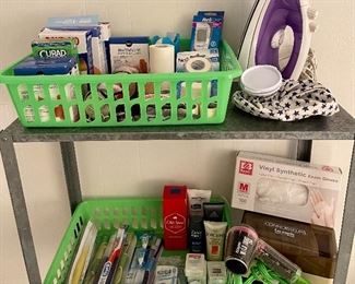 Health & Beauty: Oral Health Supplies, Body Care & Creams, Medical Supplies, Jewelry Cleaner, Hair Dryer, etc. 
LOCATION: Full Size Bedroom