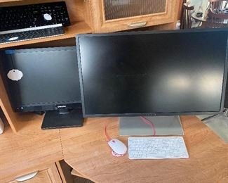 Computer monitors and keyboards 
