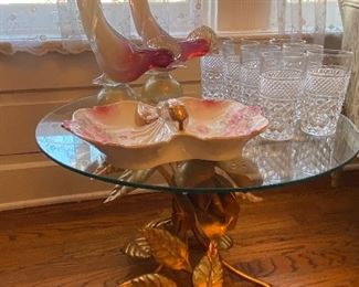 GILDED GLASS COFFEE TABLE