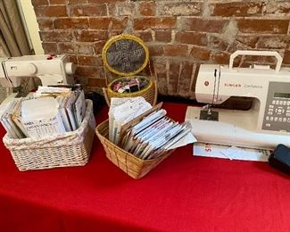 SEWING MACHINES BY SINGER AND BERNETTE AND PATTERNS GALORE