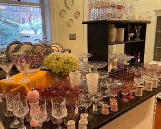 WHAT A PRETTY COLLECTION OF GLASSWARE - YOU JUST WANT TO BUY IT ALL!