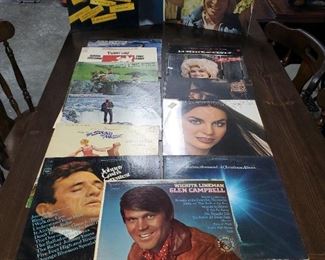 Vintage LP Records Including Dolly Parton, Kenny Rogers, Barbra Streisand, Johnny Cash, John Denver, And More, Qty 23