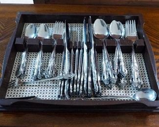 United Steel 60 Piece Stainless Steel Flatware Set, Includes Tray