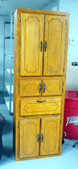 Custom Solid Wood 6 Door Pantry, 73" x 25" x 12"
