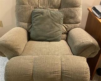 Upholstered recliner.