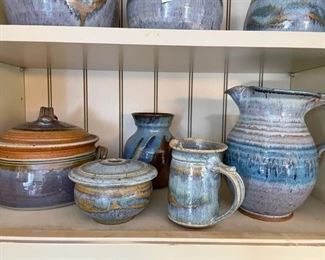 Handmade pottery by local artists.
