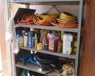 shelving, extension cords