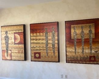 Contemporary gold and red art ( large!)