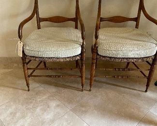 Pair of tiger striped maple chairs - antique - really elegant