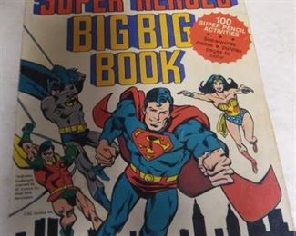 1980 DC Comics 448 Page Super Heroes Big Big Book, Condition Good, One page creased and writing on back cover