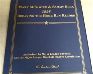 Mark McGuire & Sammy Sosa 1998 Breaking The Home Run Record Gold Foil Danbury Mint Card Collectors Set
