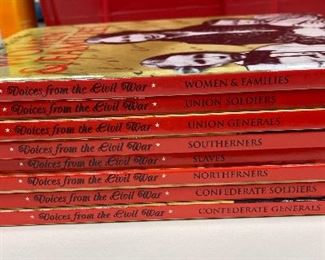 https://www.ebay.com/itm/125045080974	HS8018 Home School Book Lot (8) - Blackbirch Press - Voices from the Civil War - Women & Families, Union Solders, Union Generals, Southerners, Slaves, Northerners, Confederate Soldiers, Confederate Generals 		Offer	 $95.99 
