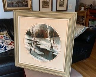 $540. Signed Patchell Olson. Watercolor painting. 17.5 X 17.5 inches. Her works are represented in over 75 galleries.